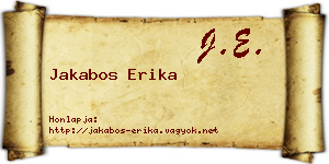 Jakabos Erika névjegykártya