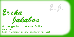 erika jakabos business card